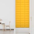 vidaXL Nástenné panely 12 ks žlté 30x15 cm zamat 0,54 m²