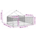 vidaXL Vonkajšia búda pre psov s výbehom, 5x3x1,9 m, pozinkovaná oceľ