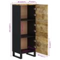 vidaXL Komoda s 3 dvierkami 40x33x110 cm masívny mangovník a železo