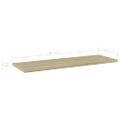 vidaXL Prídavné police 4 ks, dub sonoma 60x20x1,5 cm, drevotrieska