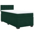 vidaXL Posteľný rám boxsping s matracom tmavozelený 90x200 cm zamat