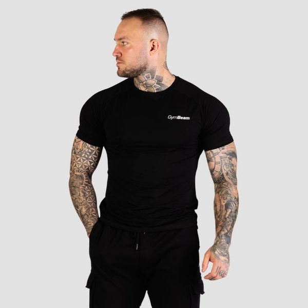 Tričko Fitted TRN Black - GymBeam, veľkosť L, veľkosť oblečenia L