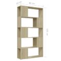 vidaXL Knižnica/deliaca stena dub sonoma 80x24x155 cm drevotrieska