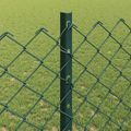 vidaXL Sieťový plot s stĺpom 10 x 1,2 m PVC potiahnutá oceľ Zelená