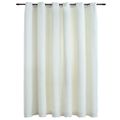 vidaXL Zatemňovací záves s kovovými očkami, zamat, krémový 290x245 cm