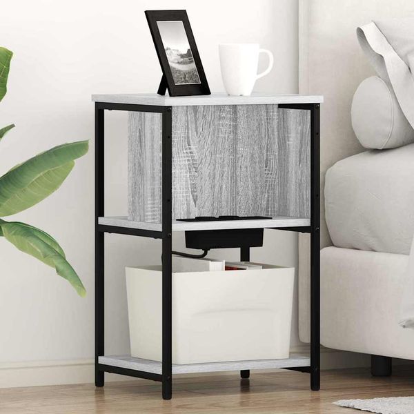 vidaXL Nočný stolík Sivý Sonoma 38 x 31 x 61 cm Kompozitné drevo