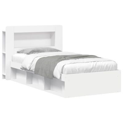 vidaXL Rám postele so skladom Biela 80 x 200 cm Kompozitné drevo