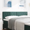 vidaXL LED hlavová doska s LED pásikmi Tmavozelená 160 cm Zamat