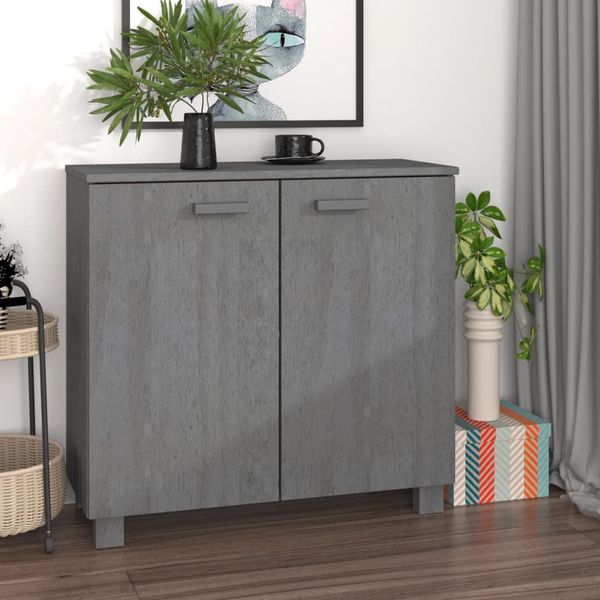 vidaXL Komoda HAMAR, tmavosivá 85x35x80 cm, borovicový masív