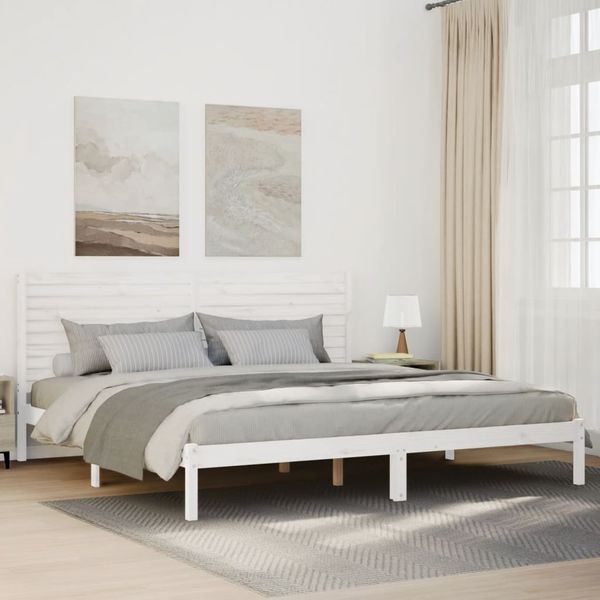 vidaXL Extra dlhá posteľ bez matraca biela 180x220 cm masívne drevo