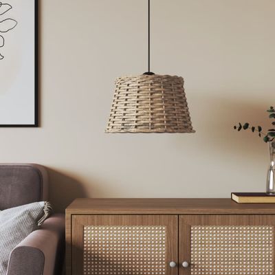 vidaXL Tienidlo na stropnú lampu hnedá Ø38x23 cm prútený