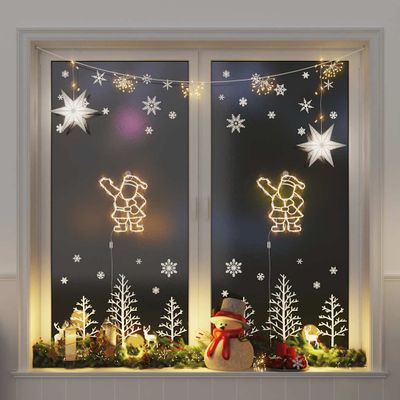 vidaXL Vianočné osvetlenie santa silueta 2 ks 35 LED diód teplá biela