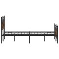 vidaXL Posteľný rám bez matraca dymový dub 150x200 cm kompozitné drevo