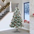 vidaXL Umelý vianočný stromček Zelená a biela 240 cm PVC, kov a plast