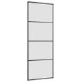 vidaXL Posuvné dvere s kovaním 76x205 cm ESG sklo a hliník