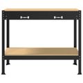 vidaXL Pracovný stôl Čierny 114 x 54 x 91 cm Spracované drevo a kov