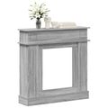 vidaXL Rám krbu Sivý Sonoma 102 x 26 x 100 cm Kompozitné drevo