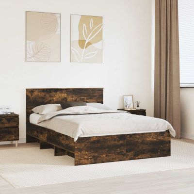 vidaXL Rám postele Dymová dub 140 x 200 cm Kompozitné drevo