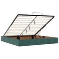vidaXL Ottoman posteľ s matracom a LED Tmavozelená 180 x 200 cm Zamat