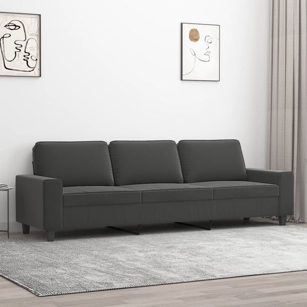 vidaXL 3-miestna pohovka tmavosivá 210 cm mikrovlákno