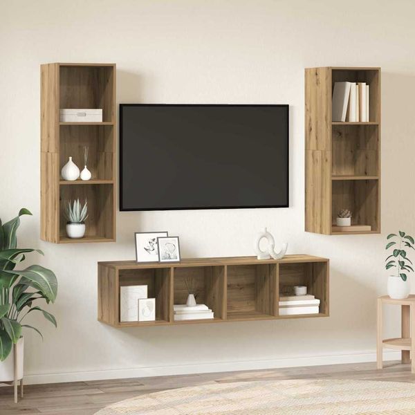vidaXL Zostava TV skriniek 3 pcs Remeselný dub Kompozitné drevo