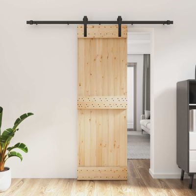 vidaXL Posuvné dvere Prírodná a čierna 70 x 210 cm