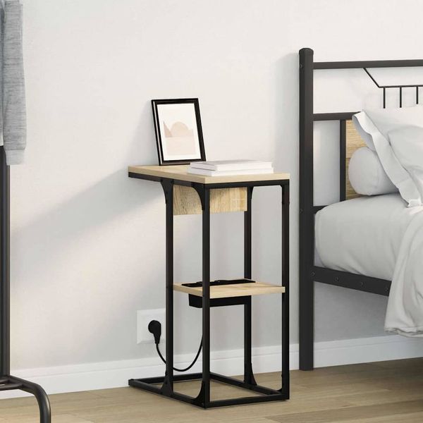 vidaXL Nočný stolík Sonoma dub 41,5 x 26 x 60,5 cm Kompozitné drevo