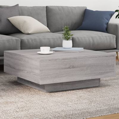vidaXL Konferenčný stolík s LED svetlami sivý sonoma 80x80x31 cm