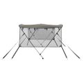 vidaXL Strieška Bimini s 3 oblúkmi a sieť. stenami 183x(154-167)x137cm