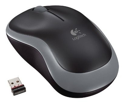 Logitech M185 nano/Kancelárska/Optická/1 000 DPI/Bezdrôtová USB/Šedá
