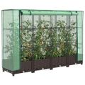 vidaXL Záhon s krytom na skleník ratanový vzhľad 160x40x123 cm