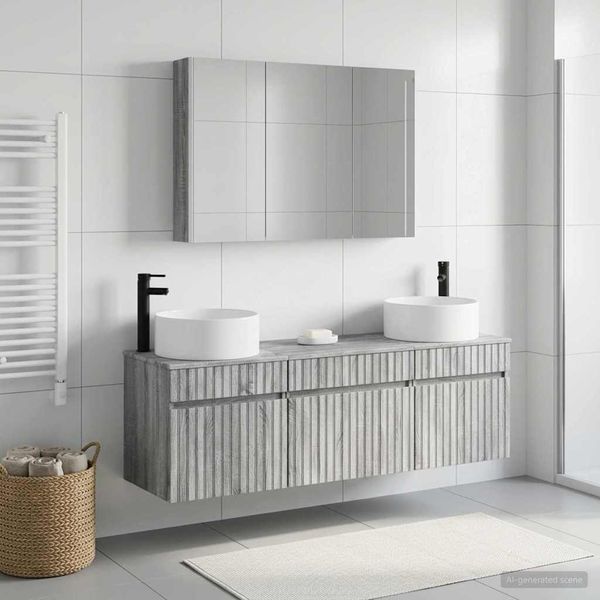 vidaXL Set kabinetov do kúpeľne 4 pcs Sivý Sonoma 103,5 x 15,5 x 70 cm