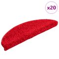 vidaXL Schodové rohože 20 ks 56x17x3 cm červené polkruhové