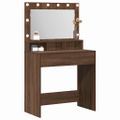 vidaXL Toaletný stolík Hnedý dub 75,5 x 41 x 135 cm Kompozitné drevo