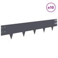vidaXL Obrubník trávnika 10 ks 100 x 20 cm Oceľ Antracitová