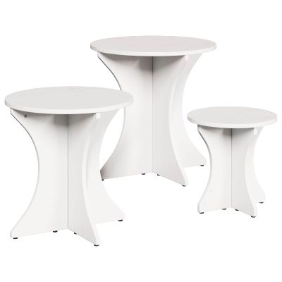 vidaXL Konferenčný stolík 3 pcs Biela