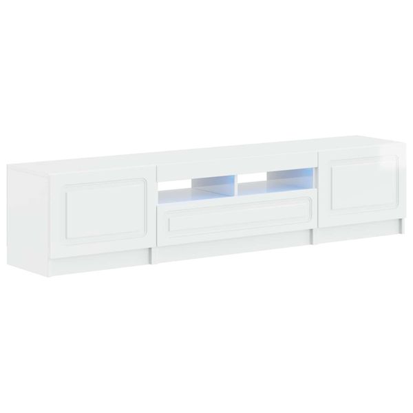 vidaXL 5-dielny LED TV kabinet Biela s vysokým leskom Kompozitné drevo
