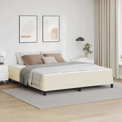 vidaXL Rám postele s matracmi Krémová 180 x 200 cm látka