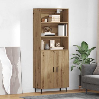 vidaXL Highboard Remeselný dub 69,5 x 34 x 180 cm
