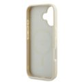 Puzdro Guess GUHMP16SPGHSMME iPhone 16 béžové/béžové tvrdé puzdro Grained Ring MagSafe