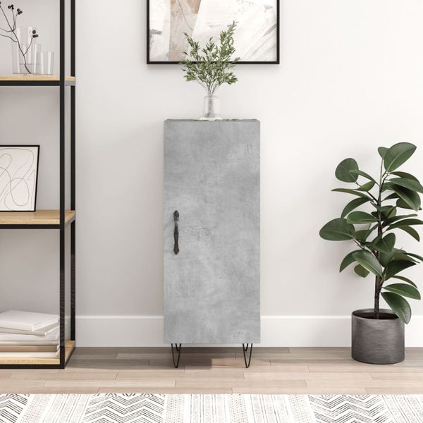vidaXL Komoda betónovo sivá 34,5x34x90 cm spracované drevo