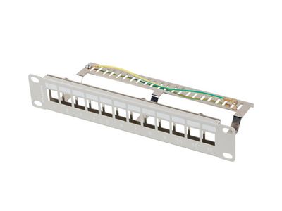 Lanberg patch panel 12 portov 1U 10'' ftp pro moduly keystone šedý V2