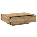vidaXL Konferenčný stolík dub artisan 90x60x31 cm kompozitné drevo