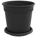 vidaXL Kvetináče 24 ks Čierna Plast