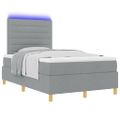 vidaXL LED box s pružinami Svetlosivá 120 x 200 cm látka