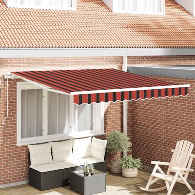 vidaXL Sklopná markíza oranžová a hnedá 300 x 250 cm Tkanina a hliník
