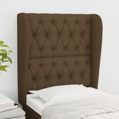 vidaXL Čelo postele so záhybmi tmavohnedé 83x23x118/128 cm látka