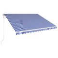 vidaXL Automaticky zaťahovacia markíza 450x300 cm modrá a biela