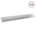 vidaXL Obrubník trávnika 10 ks 100 x 10 x 8 cm Oceľ Strieborná