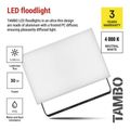 LED reflektor EMOS ZS2532 TAMBO, 30 W, 3000 lm, IP65, čierny